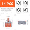 XALXMAW 14Pcs Lever Wire Connectors, 1 in 4 Out DIY