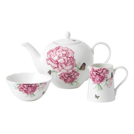 Royal Albert Miranda Kerr Everyday 40034006 Teapot, Sugar & Cream 3 Pc Set, White, Porcelain, Teaset