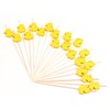 PuTwo Cocktail Picks Handmade Bamboo Toothpicks 100ct 4.7" in Yellow