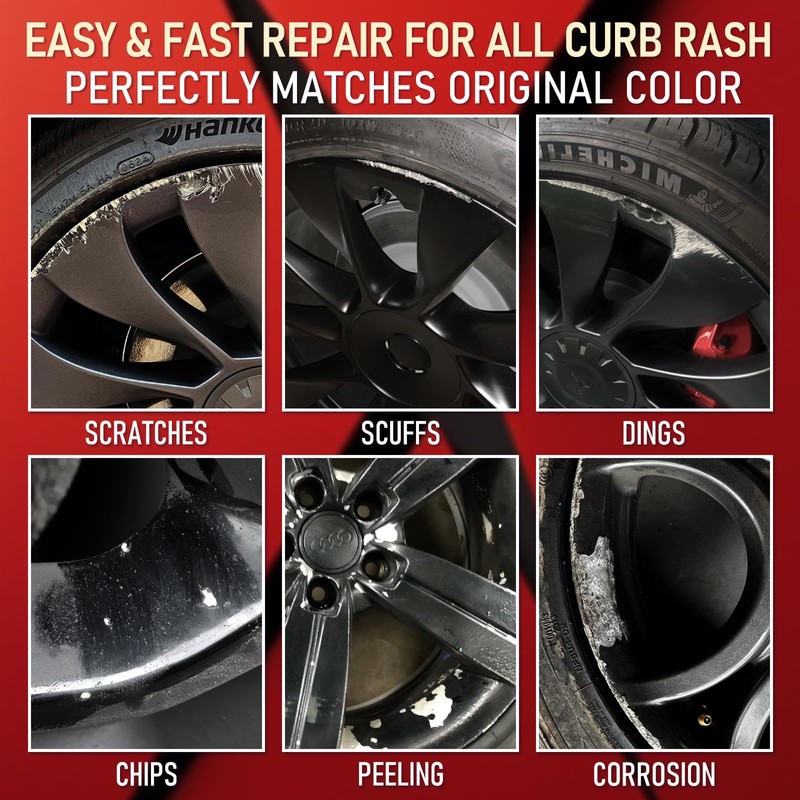 SMAPHY Wheel Scratch Repair Kit, Wheel Repair Kit Curb Rash,