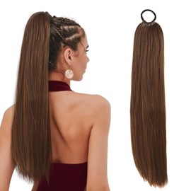 Hair Extension with Elastic Band, Hair Extension Braid Ponytail Hairpiece with Elastic Band, Fake Hair Extensions, Ponytail Extension Clip for Daily Use and Special Occasions