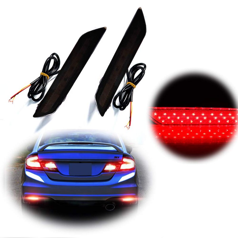 for 2013 2014 2015 Honda Civic Sedan Rear Bumper Reflector