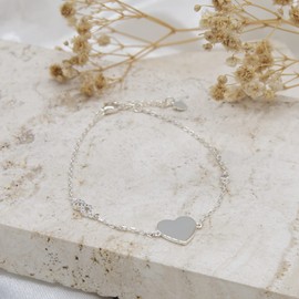 Tuscany Silver Women's Sterling Silver CZ 12.5mm x 12.5mm Heart and Infinity Adjustable Bracelet 19cm/7.5"-21.5cm/8.5"