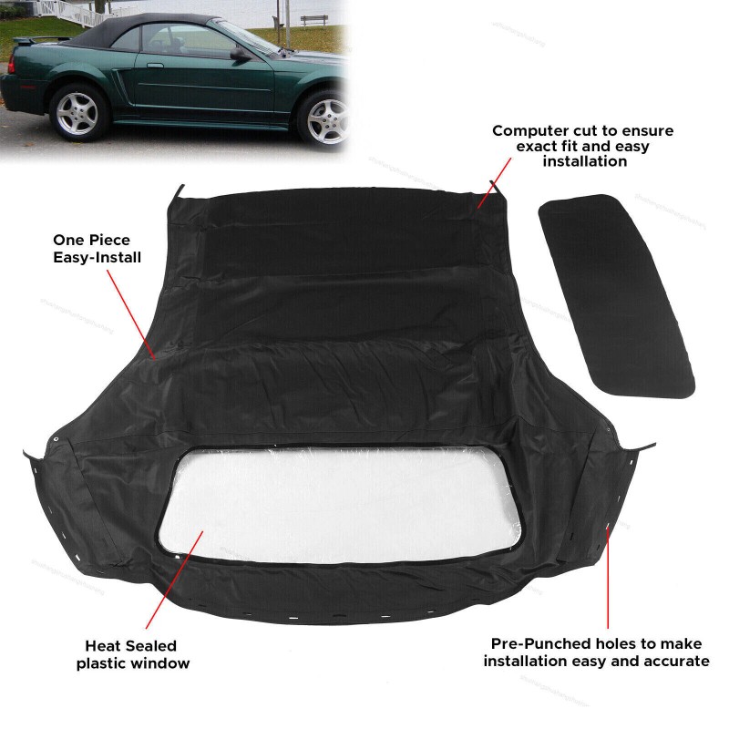 Unbranded Fits Ford Mustang 1994 1995-2004 Plastic Soft Top W/window