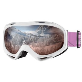 OutdoorMaster OTG Unisex Ski Goggles for Men and Women, Snowboard Goggles Snow Goggles 100% UV Protection Ski Goggles for Glasses Wearers, Anti-Fog Snowboard Goggles Ski Goggles for Boys (VLT12%)
