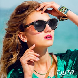 TJUTR Polarized Sunglasses for Women, Trendy Sun Glasses Classic Vintage Shades UV400 Protection