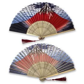 Boshiho Women's Fan & Fan Bag, Rayon Dance Fan, Beautiful, Flower Pattern, Butterfly Pattern, Cherry Blossom Pattern, Stylish, Japanese Style Accessory, Elegant, Gorgeous, Victory Style Sunny
