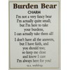 Burden Bear Zinc Pocket Charm w/Story Card by Ganz