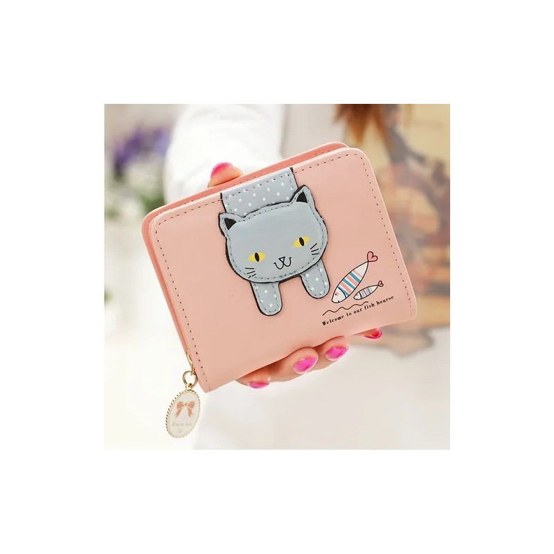 Cartera Pequeña Para Mujeres Diseño De Gato Kawaii