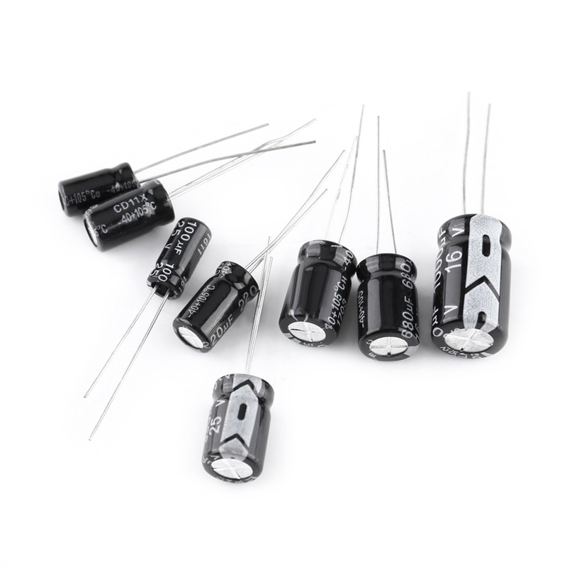 500pcs 24 Values Aluminum Electrolytic Capacitor Assorted Kit 10V~50V 0.1uF