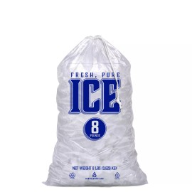 Hercules Incorporated Ice Bags -  Drawstring - Fresh, Pure Ice Graphic - 8 lb - 500/case
