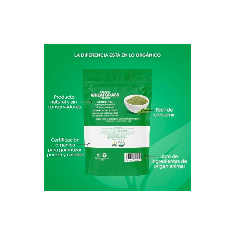 Organicside - Wheatgrass Orgánico Powder 100 gramos