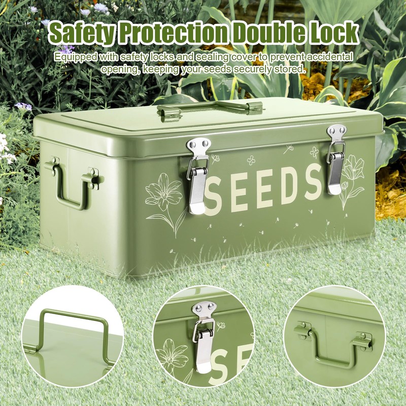 Zenymb Seed box, Seed storage box, Garden seed organizer