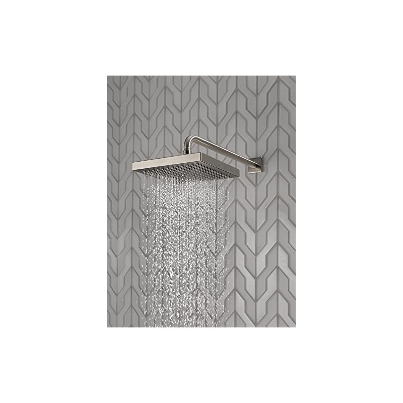 Delta Brushed Nickel Rain Shower Head, 8 Inch Square Shower
