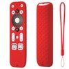 Hi Color Silicone Cover Compatible with Onn TV 4K UHD Streaming Stick TV Box 100024646 100026240 Remote Anti Slip Protective Case (red)