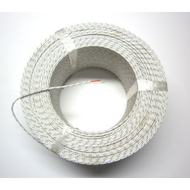 J-Type Thermocouple Wire AWG 24 Solid w. Braided Fiberglass Insulation - 10 Yard
