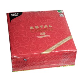 Papstar – 50 Serviettes ROYAL Collection 1/4-fold 40 cm x 40 cm Bordeaux # 84880 CASALI