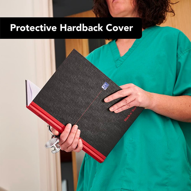 Black n' Red A4 Casebound Notebook - Plain