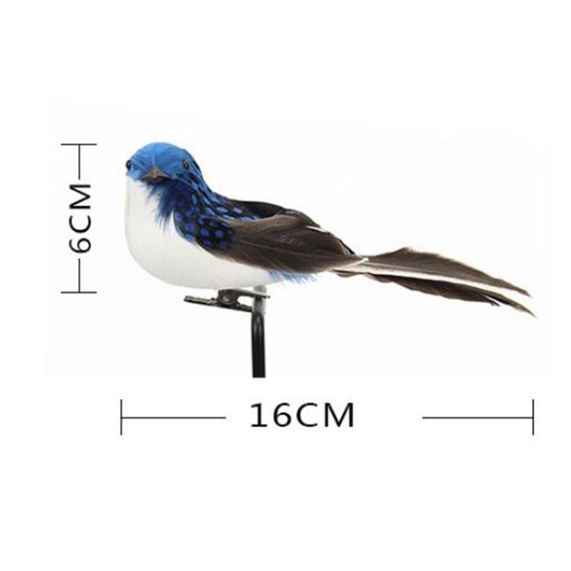 Qianly Elegant Grey Feathered Sparrow Bird Clip - Lifelike Home