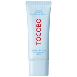 Bio Watery Sunscreen SPF 50 - Crema solar coreana de amplio espectro con ácido hialurónico, loción ligera para protección solar facial diaria, vegano, hipoalergénico, sin oxibenzona, 1.35 onzas