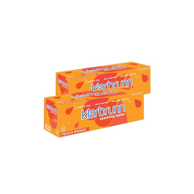 Klarbrunn Sparkling Water, Peach Mango, 24 Pack