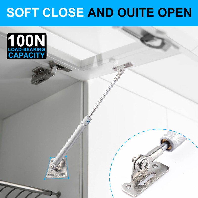 Biugaaufai 4 Pack 8 inch Gas Struts Cabinets Hinge with