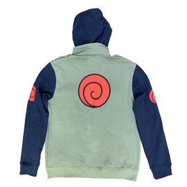 Ripple Junction Naruto Shippuden Kakashi Hatake Cosplay Military-Style Men's Hoodie With Headband (Green, Small)