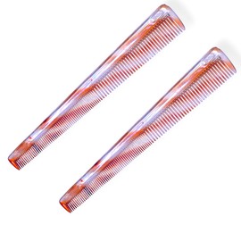 Fine and Wide Tooth Hair Comb, Handmade Comb for Men & Women Combs for Everyday Grooming and Styling Cellulose Acetate, Anti-Static & Durable – Pack of 2