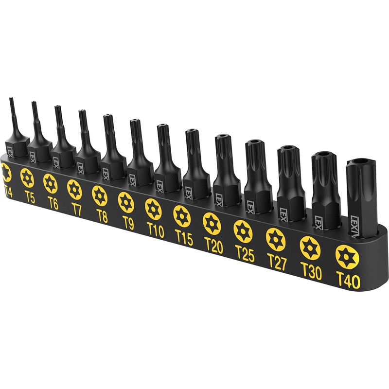 LEXIVON 13-Piece Tamper Resistant Star Bits, Premium S2 Alloy Steel,