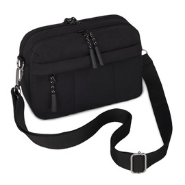 VONAL Small Crossbody Bags for Women Travel Purses Puffer Lightweight Nylon Quilted Puffy Bag Handbags with Multiple Pockets(Black)