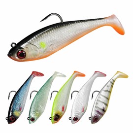 GOTOUR Fishing Lures for Bass, Pre-Rigged Soft Swimbait with Ultra Sharp Hook, Weedless Bass Lures, Pike Trout Walleye Striped Bass Fishing Lure, Premium Fishing Bait for Freshwater and Saltwater