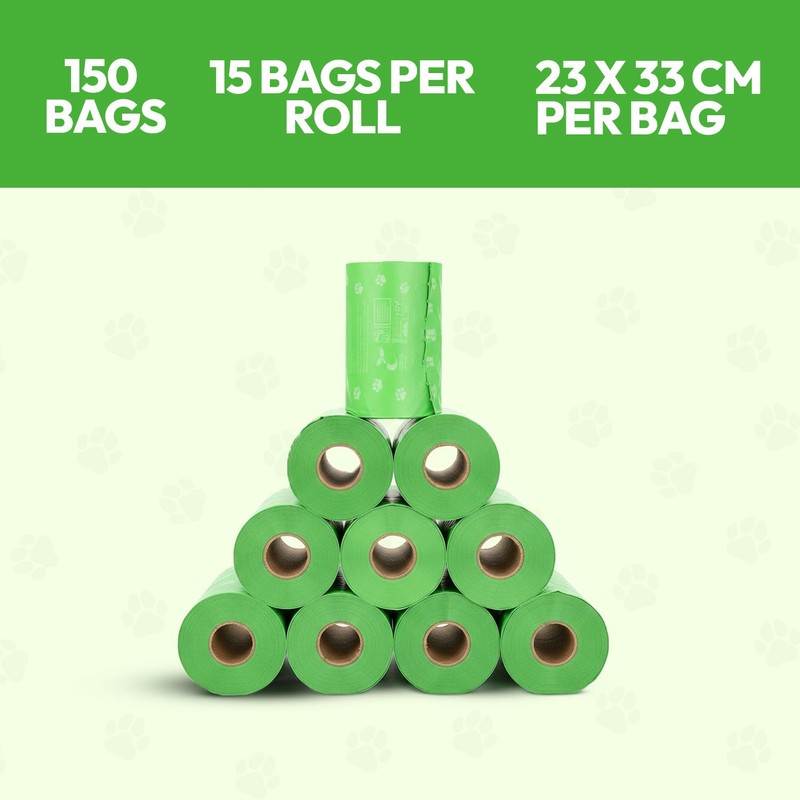 Carebee Dog Poo Bags, 150 Leak-Proof Extra Thick Refill Rolls,