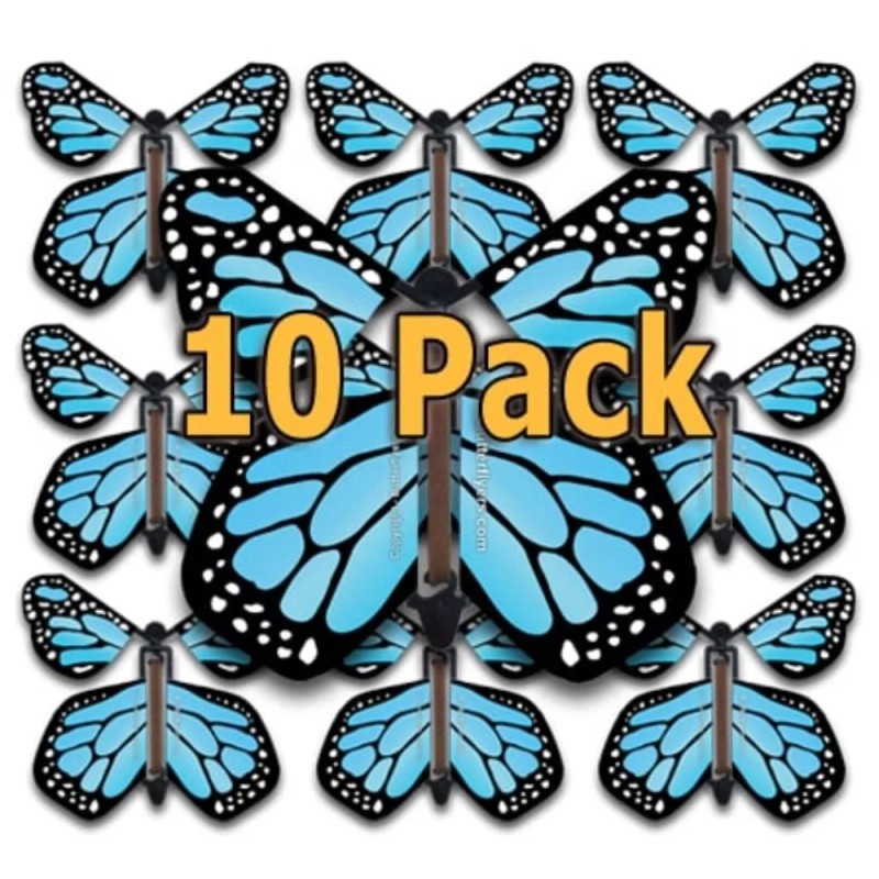 Butterflyers! Blue Monarch Flying Butterfly (10 Pack)