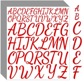 Bemeol Letter Stickers 30 Sheet Self Adhesive Capital Alphabet Sticker Letter Vinyl Stick on Letters for Crafts Business Home Classroom Bulletin Boards Decor(Red,1Inch,2Inch)