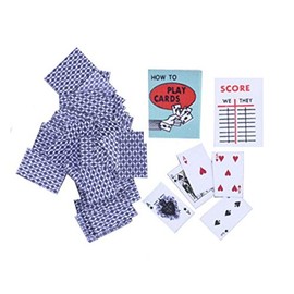 International Miniatures Dollhouse Miniature Playing Cards with Book