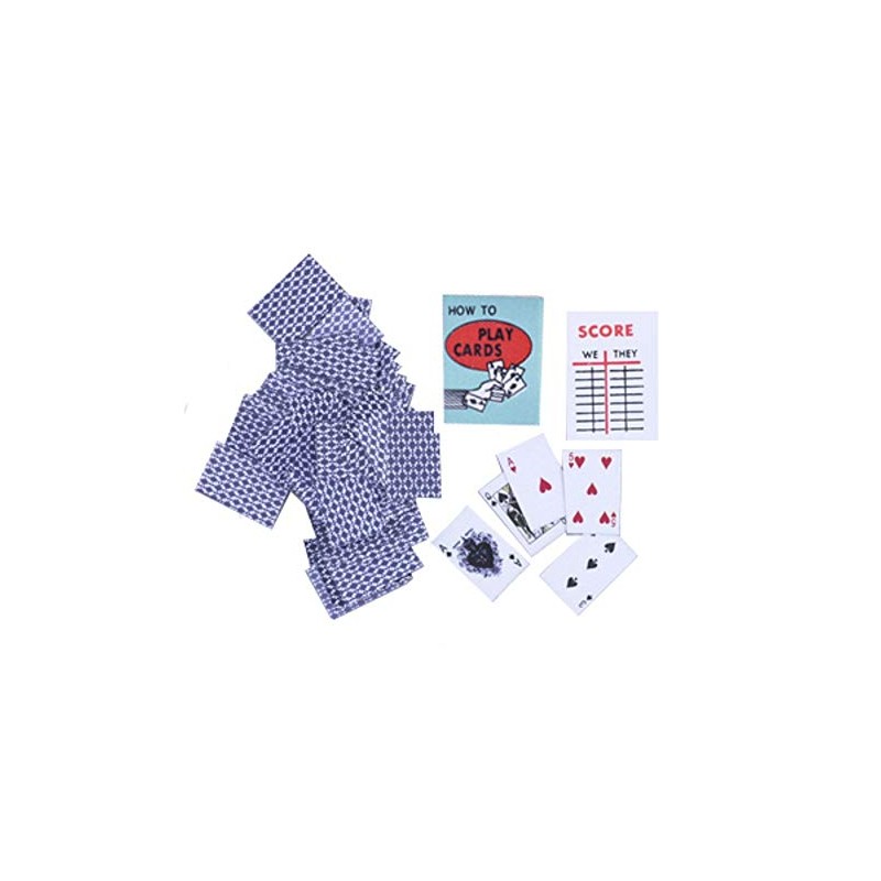 International Miniatures Dollhouse Miniature Playing Cards with Book