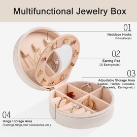 12-Pack Volleyball Mini Travel Jewelry Case Round Volleyball Stuff Portable Jewelry Organizer Storage Case for Christmas Sports Team Club Lovers Birthday Goodie Favors Gifts (Mirror)