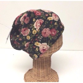 D&Y Lot 2 Baggy Beanie Hat Neck Warmer Cap Head Wrap or as Mask Knit Flower Black