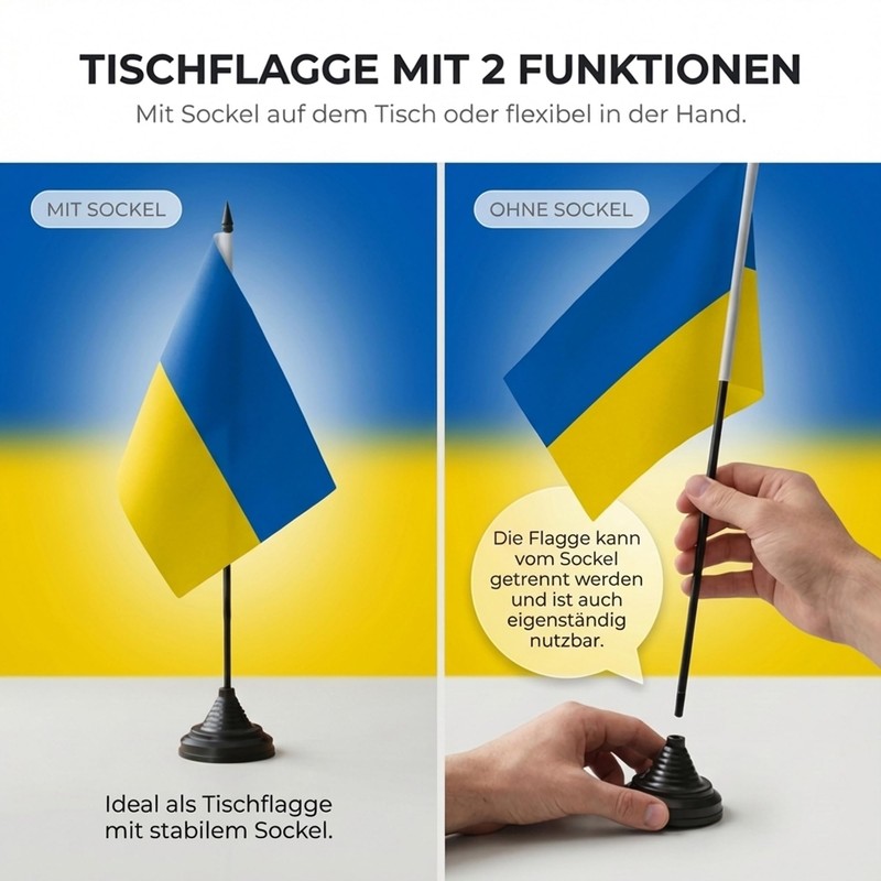 Flaggenfritze Ukraine Table Flag + Free Sticker