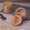 Timtopno Acacia Wood Salt Cellar, 2 PCS Salt Container with