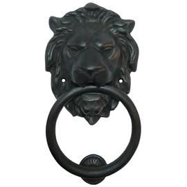 Anatolica Lions Head Door Knocker,7.1 inches,Solid Brass,Regency Period(Black Oxide)