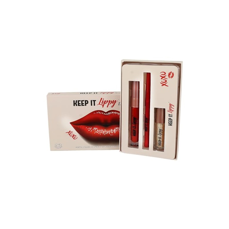Keep It Lippy Lip Liner, Lipstick & Lip Gloss Set,