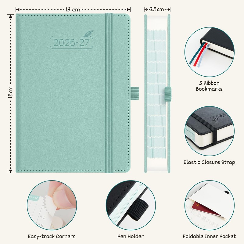 BEZEND Academic Diary 2026-2027 Page A Day (Sept'26-Dec'27) Compact 18
