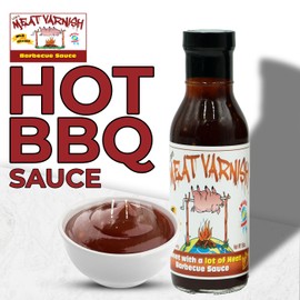 Lem’s Meat Varnish Hot BBQ Marinade – Spicy BBQ Sauce for Meat, Chicken, and More – Gluten Free Spicy BBQ Sauce – Best for Grilling, Smoking & Marinating – 15 oz Bottle