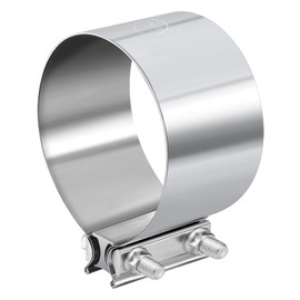 EVIL ENERGY 4.0 Inch Exhaust Clamp,Butt Joint Band Clamp Sleeve Coupler Stainless Steel for Pipes,Mufflers,Catalytic Converters 2PCs