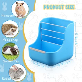 Kacctyen 4 Pcs Hay Feeder Bunny Hay Rack Manger Hay Food Bin Feeder Hanging Feeder Dispenser Double Use for Grass and Food Blue Guinea Pig Food Bowl Chinchilla Hay Holder for Small Pets