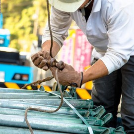 Uniworld Oil Cow Split Leather Gloves KS847 Brown Inner Seam