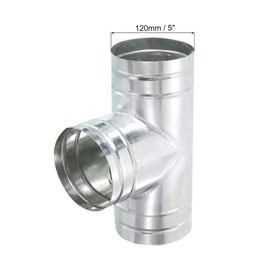 PATIKIL 5 Inch 3 Way Duct Splitter, Tee Connector Air Vent Duct Hose Exhaust Pipe Adapter for Dryer Exhaust Fan Vent Systems HVAC
