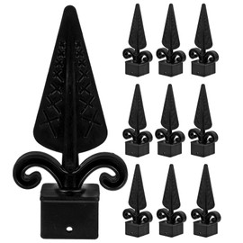 Warmhm 10pcs Fence Head Column Fence Cover Post Cap Column Wraps for Porch Gate Post Finials Guardrail Caps Picket Fence Cap Metal Fence Decor Pole Bag Repair