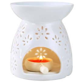 Auxmeware - Ceramic Tea Light Candle Holder, Essential Oil Burner Wax Melt Burner, Incense Aroma Diffuser, Home Decor
